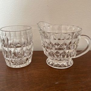 Glass cream and sugar set